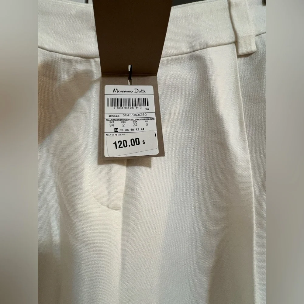 Massimo Dutti Cream Tailored Trousers - Picture 2 of 7